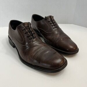Johnston & Murphy Men's‎ Dress Shoes 9.5M Brown Leather Cap Toe Oxford Romania